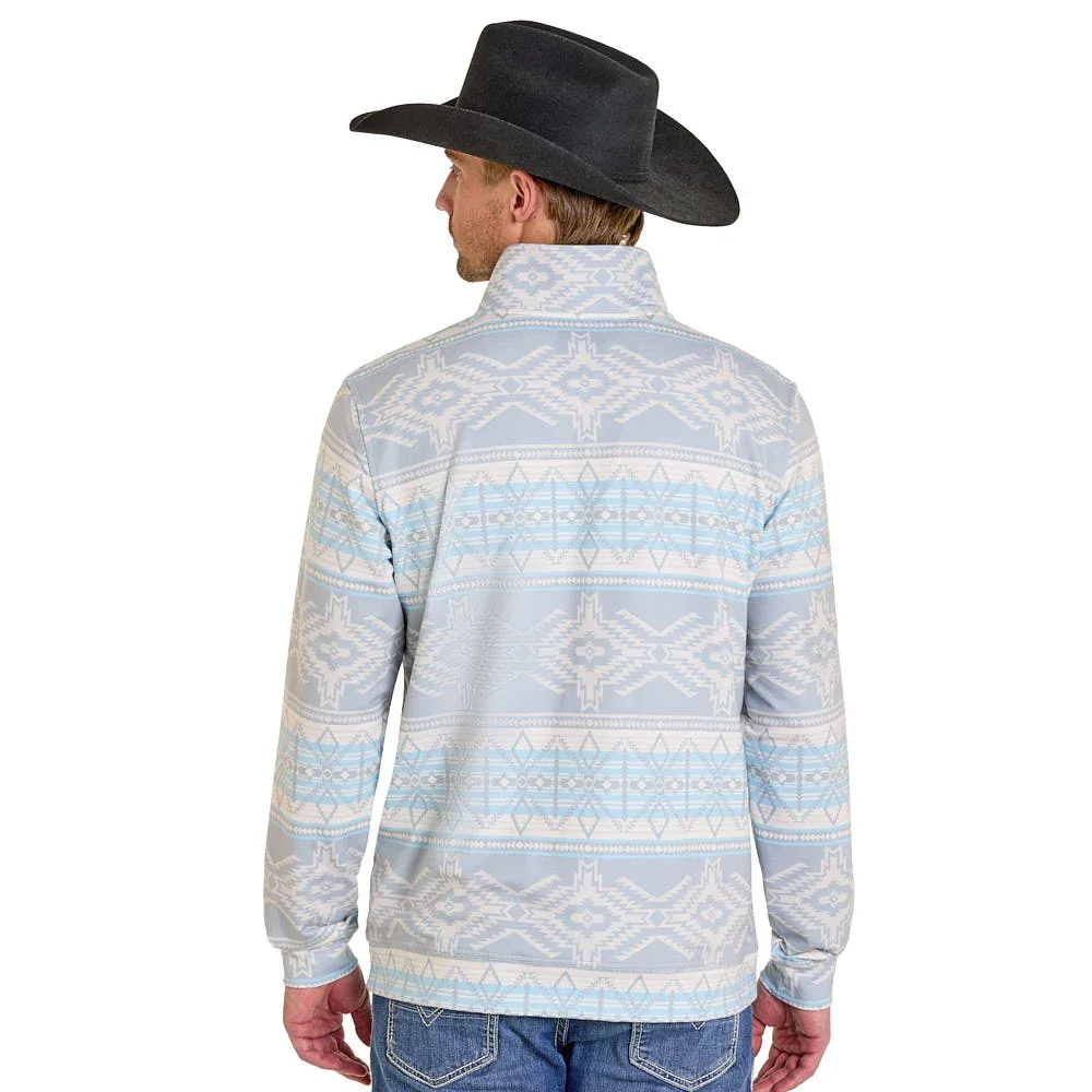 Rock & Roll Denim Men's Taupe Aztec Print Pullover - Image 2
