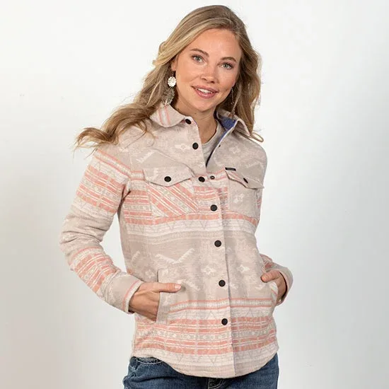 Rock & Roll Denim Peach Aztec Shirt Jacket - Image 2