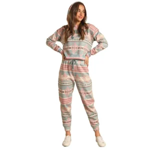 Rock & Roll Denim Powder Pink Aztec Pants