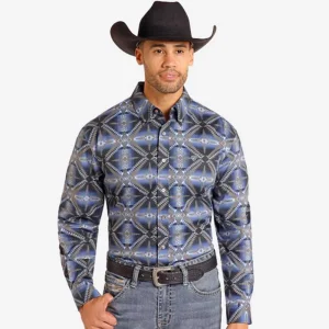 Rock & Roll Denim Reflex Midnight Blue Aztec Shirt