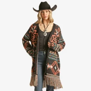 Rock & Roll Denim Sierra Fringe Cardigan