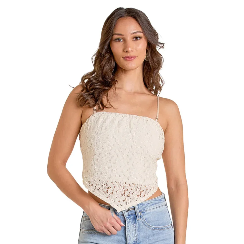 Rock & Roll Denim Stretch Lace Bandana Top - Image 2