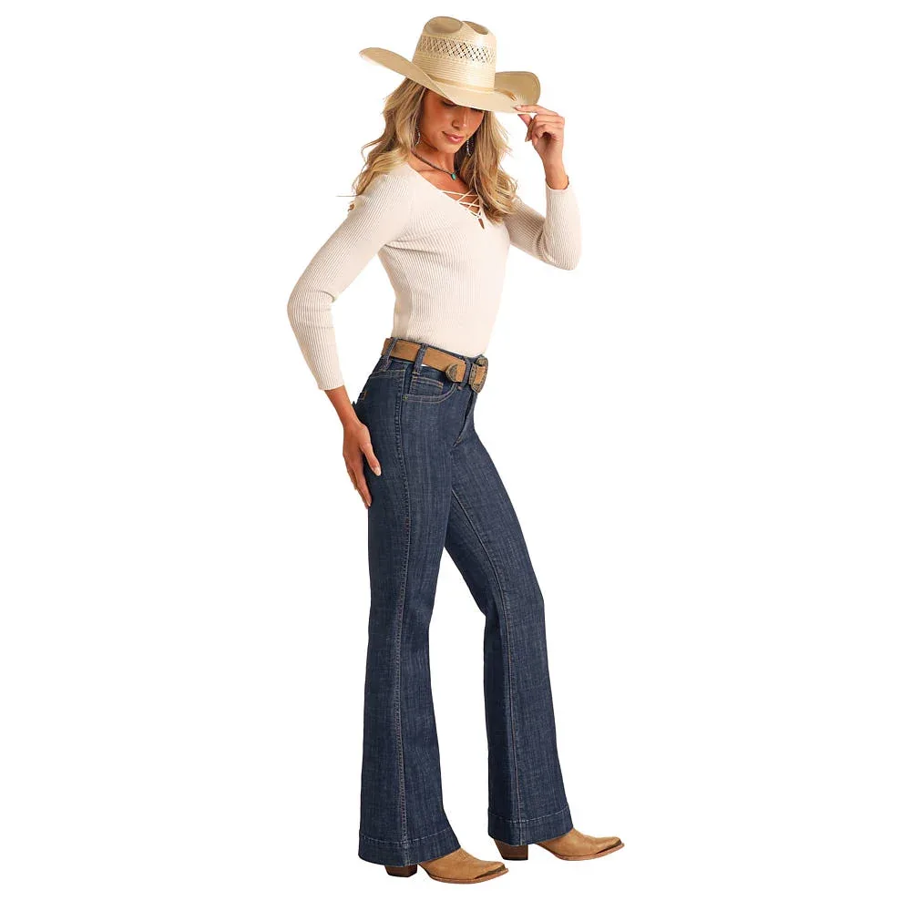 Rock & Roll Denim Welt Pocket High Rise Trouser - Image 2