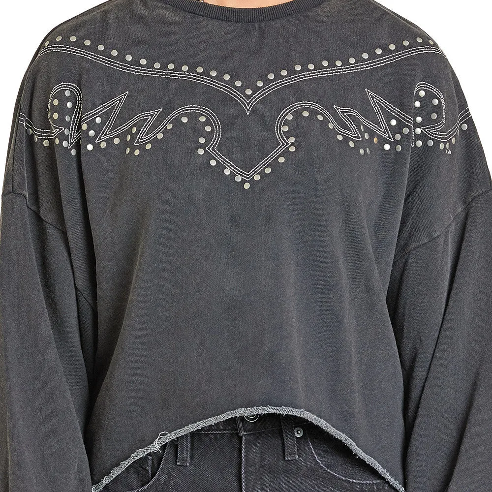 Rock & Roll Denim Women's Black Embroidered Sweatshirt - Image 2