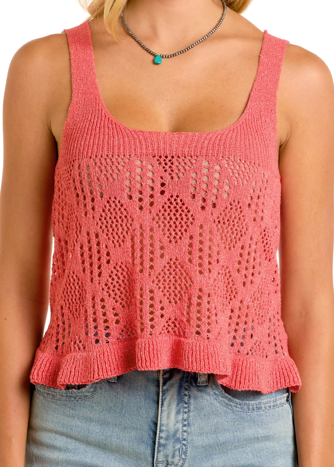 Rock & Roll Denim Women's Coral Knit Tank - Image 2