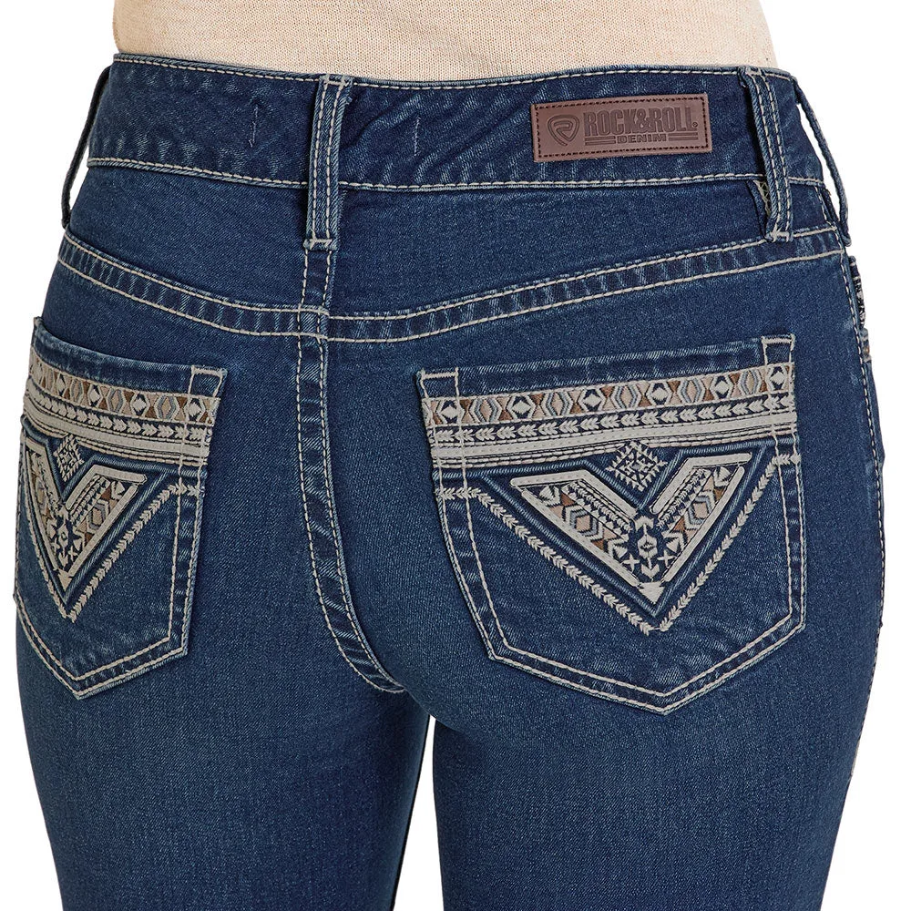 Rock & Roll Denim Women's Dark Wash Aztec Pocket Jean - Image 2