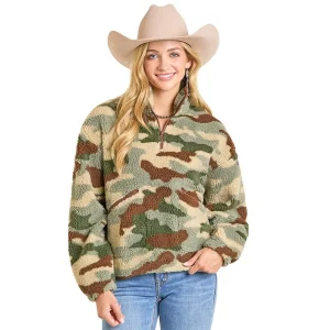 Rock & Roll Denim Women's Olive Camo 1/4 Zip