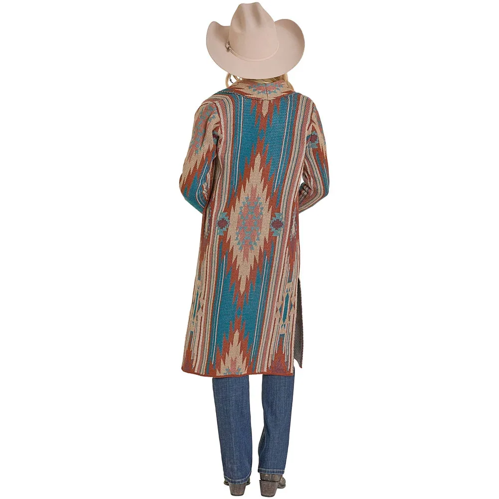 Rock & Roll Denim Women's Teal Aztec Duster - Image 2