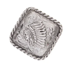 Rockin Out Designs 1.5in Diamond Rope Edge Indian Head Screwback Concho