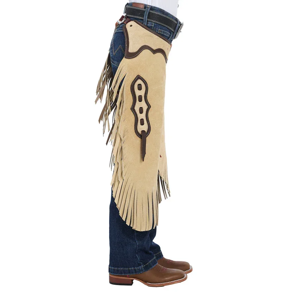 Rockin` Y Saddlery Youth Roughout with Chocolate Border Chaps - Image 2