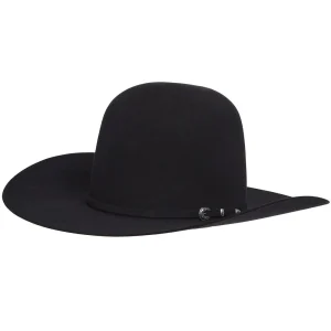 Rodeo King 7X Black 4 1/4in Brim Open Crown Felt Hat