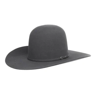 Rodeo King 7X Slate 4 1/4in Brim Open Crown Felt Hat