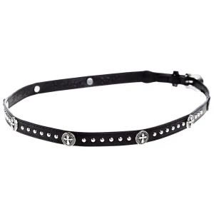 Rodeo King Black Hat Band with Cross Conchos
