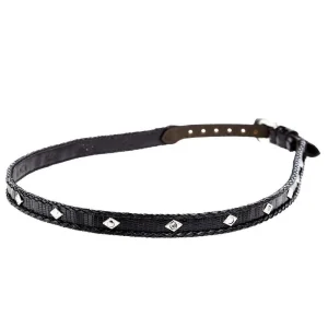 Rodeo King Black Lizard Print with Diamond Concho Hat Band