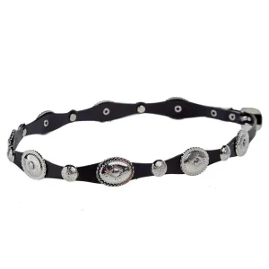 Rodeo King Black Scalloped Hat Band with Silver Conchos