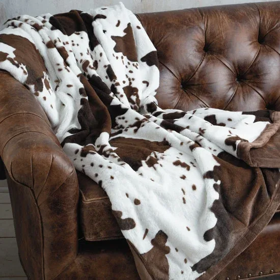 Rod`S Cozy Faux Fur Cowhide Throw