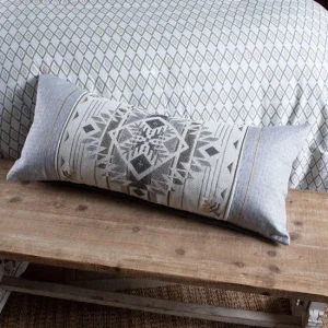 Rod's True Western Grey Embroidered Lumbar Pillow