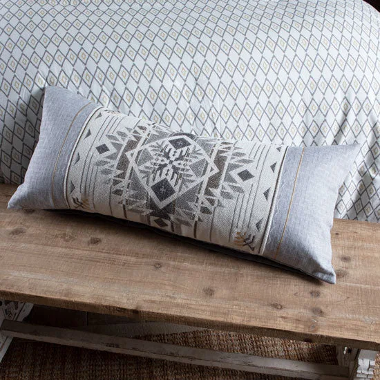 Rod's True Western Grey Embroidered Lumbar Pillow
