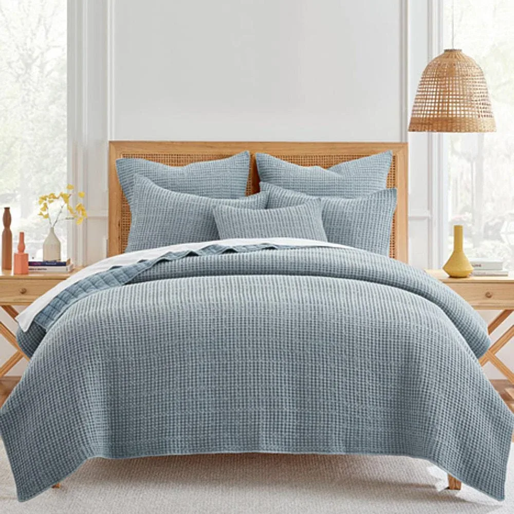 Rod's True Western Soft Cotton Chambray Waffle Weave Quilt Set