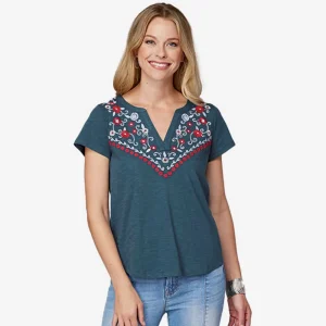 ROPER Blue Blossoms Top