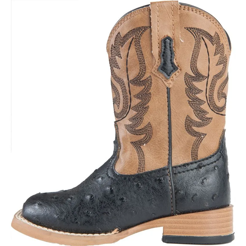 Roper Footwear Infant Black Ostrich Print Cowboy Boots - Image 2