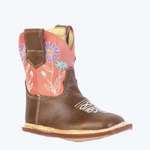 Roper Footwear Infant Cowgirl Daisy Brown Square Toe Boot