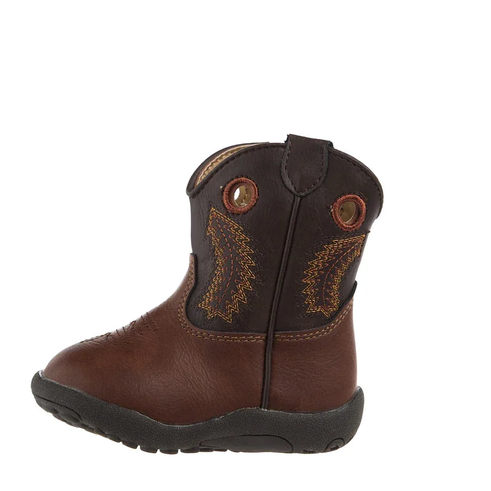 Roper Footwear Infant's Brown Faux Vamp Side Zipper Dark Brown Faux Top - Image 2