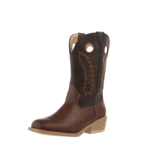 Roper Footwear Kid's Brown Faux Vamp 10in Dark Brown Faux Top