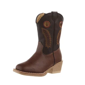 Roper Footwear Kid's Brown Faux Vamp 6in Dark Brown Faux Top