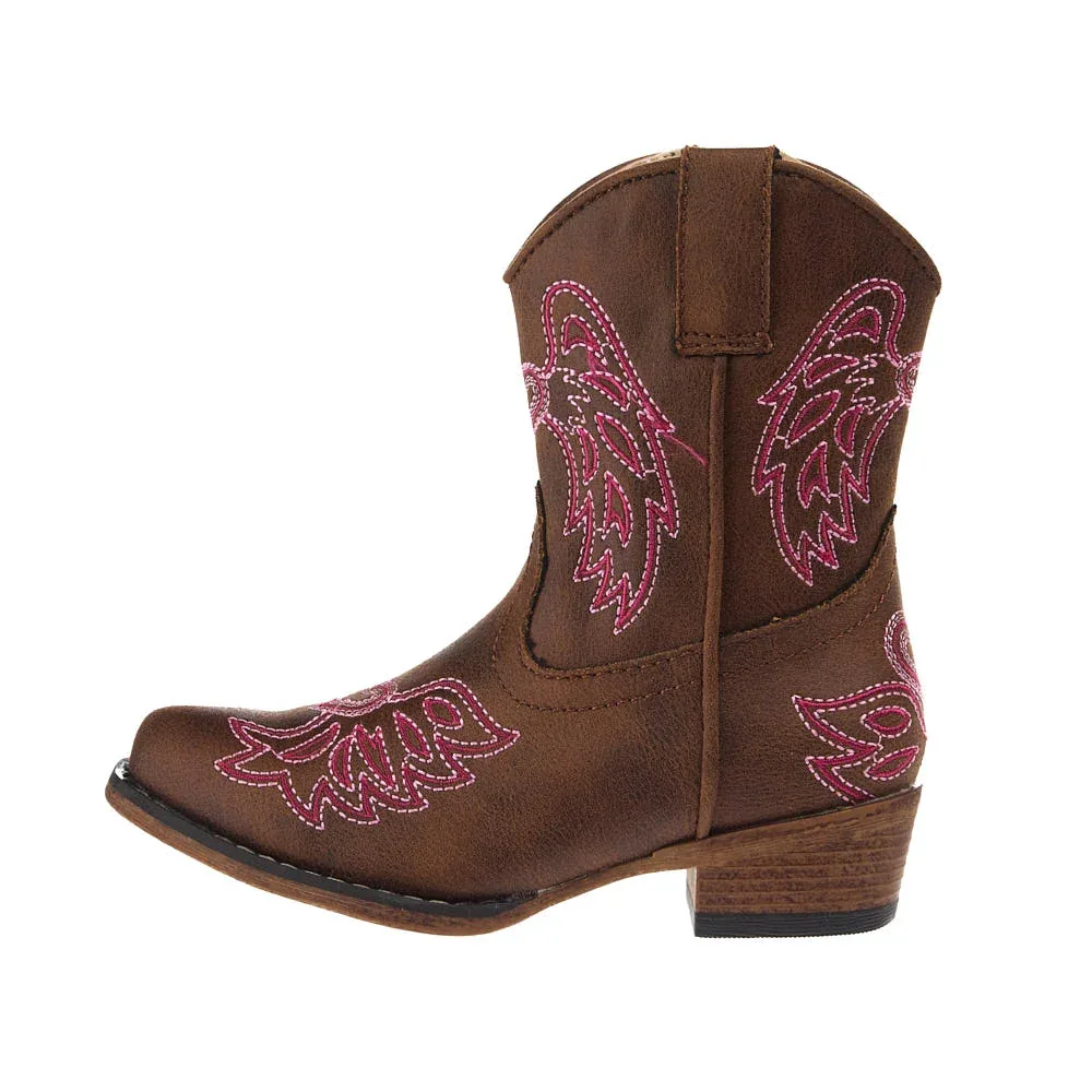 Roper Footwear Toddler's Brown Faux Vamp 6in Embroidered Wings and Harts Top - Image 2