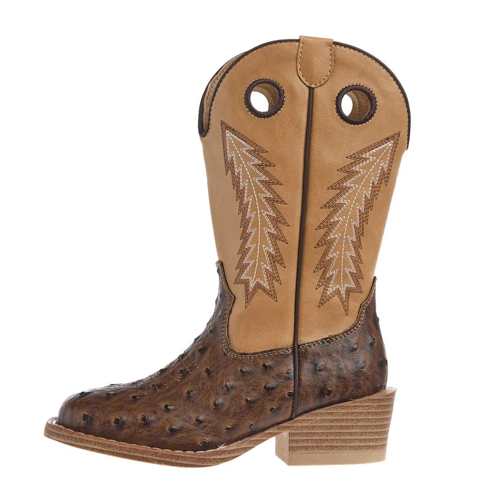 Roper Footwear Toddler's Walker Bumps Brown Ostrich Print Boot - Image 2