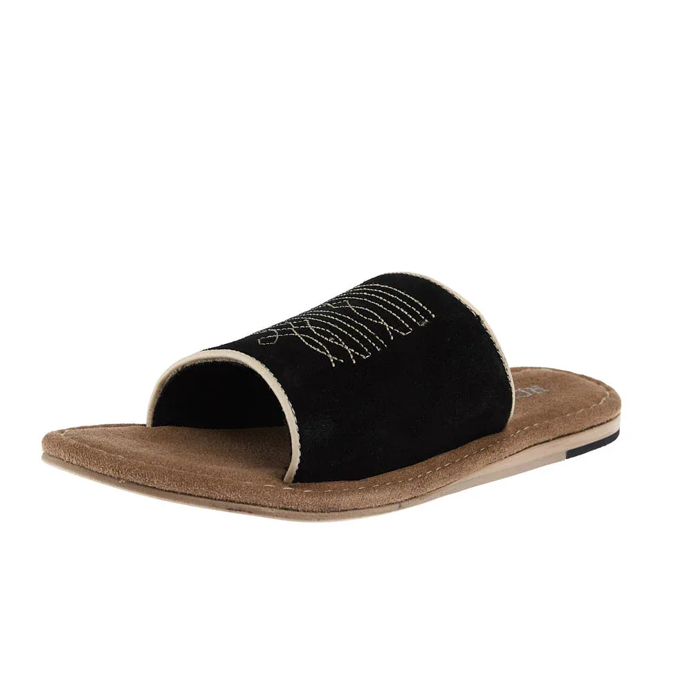 Roper Footwear Women's Black Suede With Toe Bug Sandal