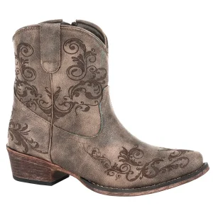 Roper Footwear Women's Dark Brown Vintage Faux Leather Booties