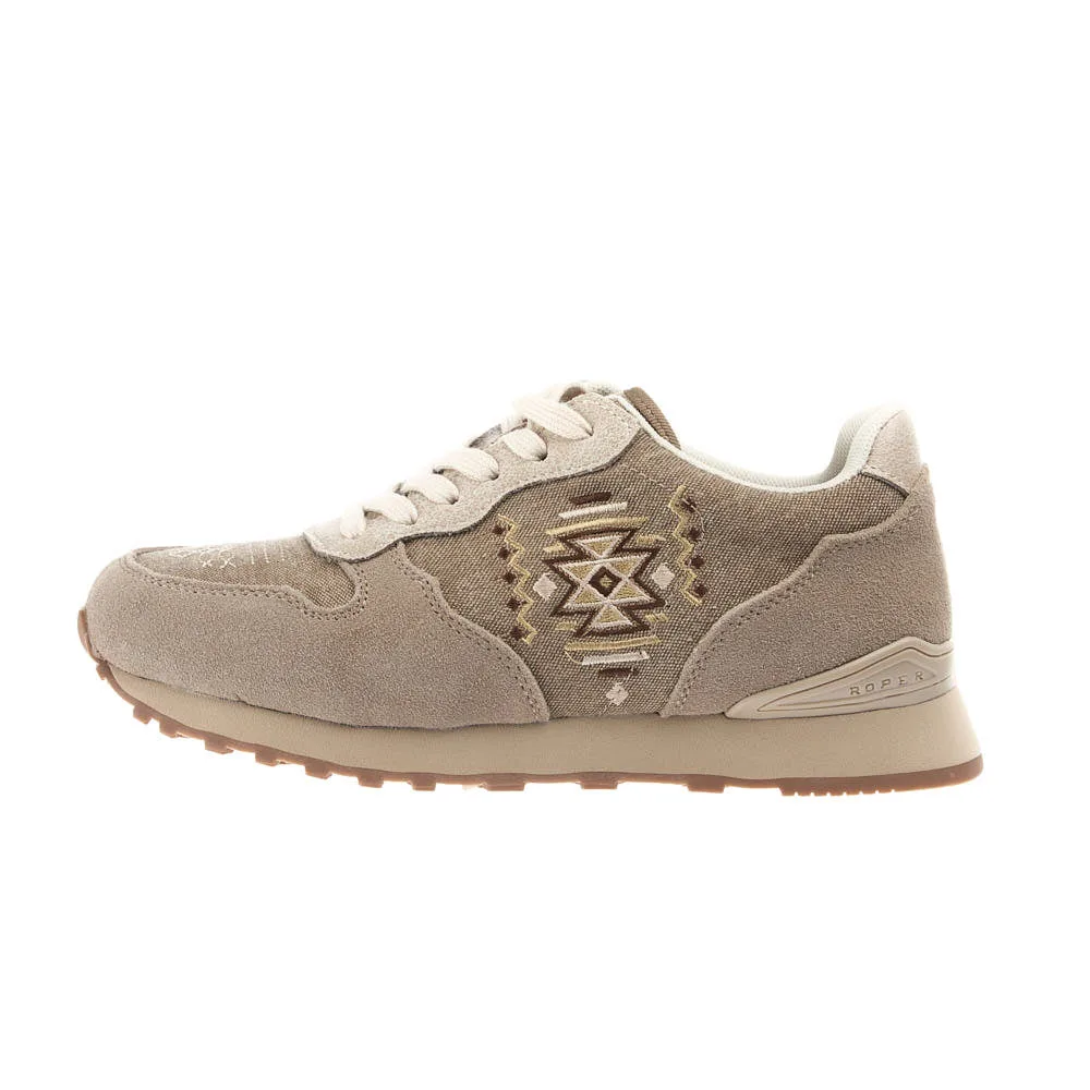 Roper Footwear Women's Giddyup Maya Taupe Suede Jogger - Image 2