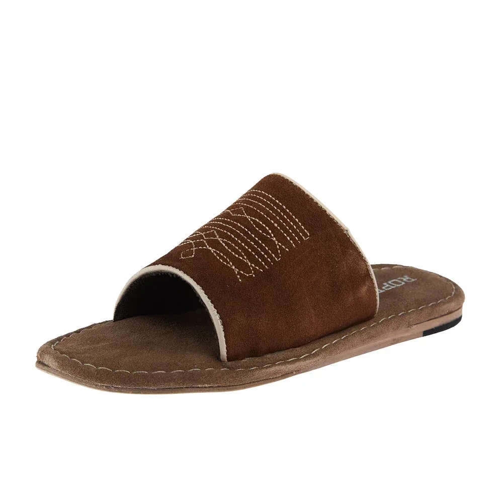 Roper Footwear Women's Tan Suede With Toe Bug Sandal