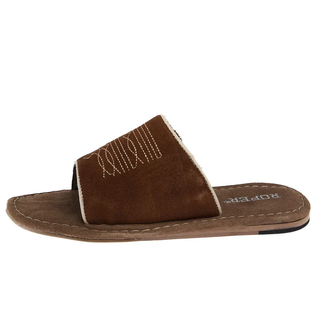 Roper Footwear Women's Tan Suede With Toe Bug Sandal - Image 2
