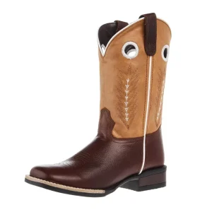 Roper Footwear Youth James Brown Leather Vamp w/ Tan Shaft Square Toe Boot