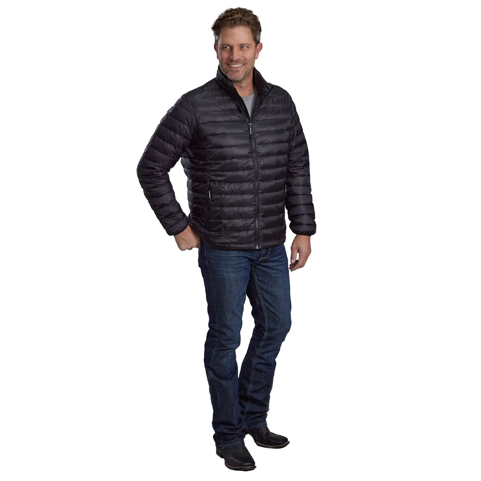 ROPER Mens Black Lightweight Crushable Jacket - Image 2