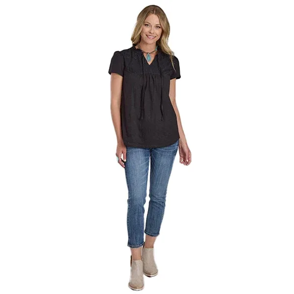 ROPER Women's Black Embroidered Top - Image 2