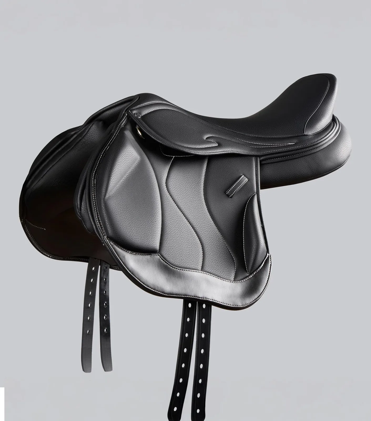 Rouen Synthetic Monoflap Cross Country Saddle Black