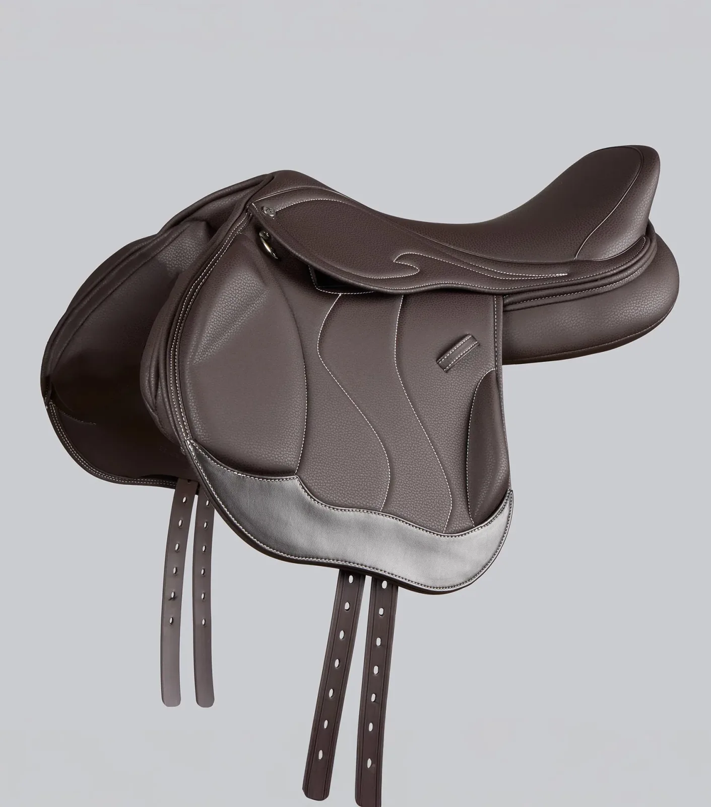 Rouen Synthetic Monoflap Cross Country Saddle Dark Havana