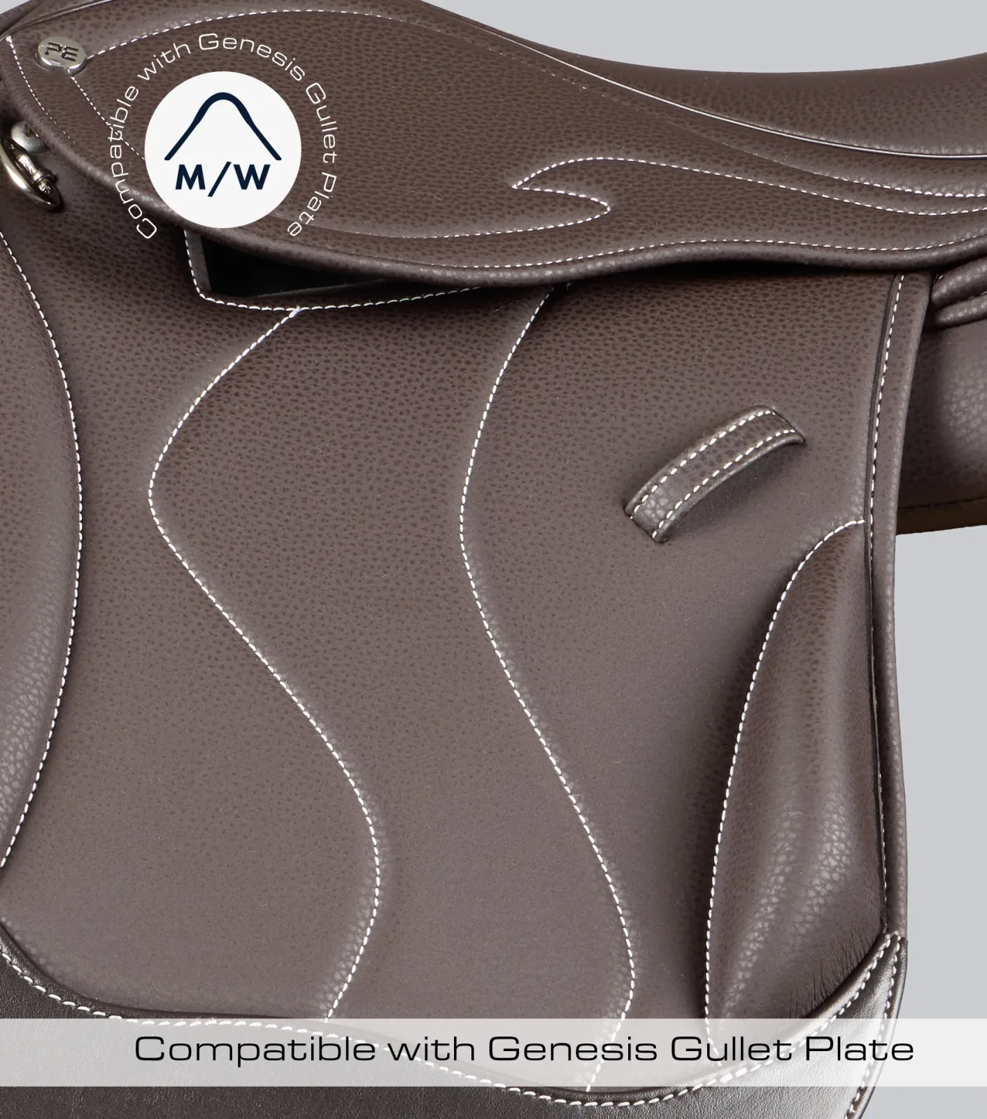 Rouen Synthetic Monoflap Cross Country Saddle Dark Havana - Image 2