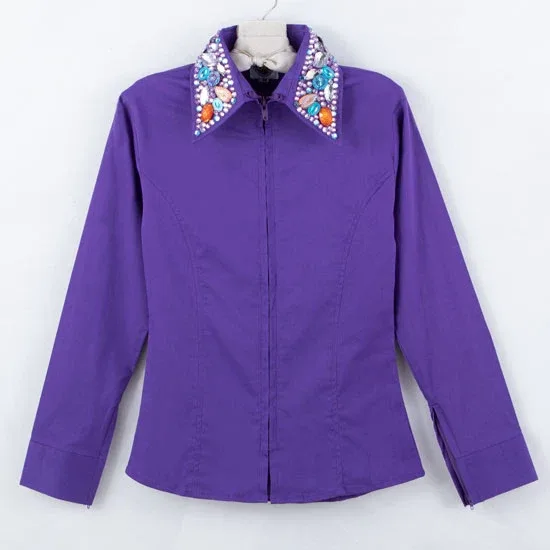 Royal Highness Girl's Showtime Collar Purple Show Blouse
