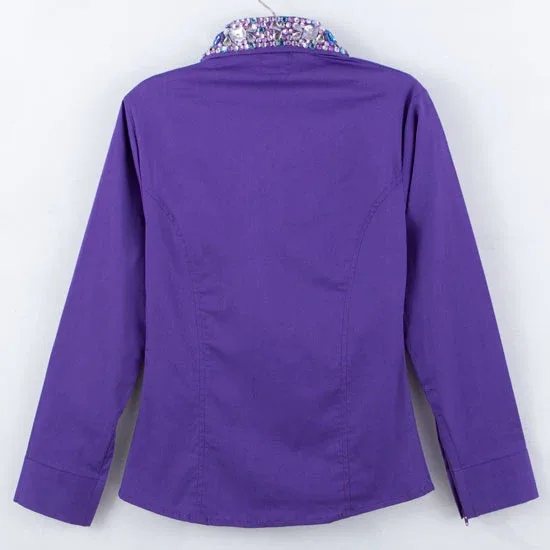 Royal Highness Girl's Showtime Collar Purple Show Blouse - Image 2