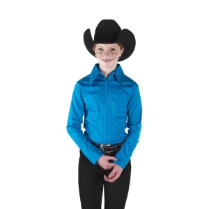 Royal Highness Girl's Turquoise Zip Front Competition Top