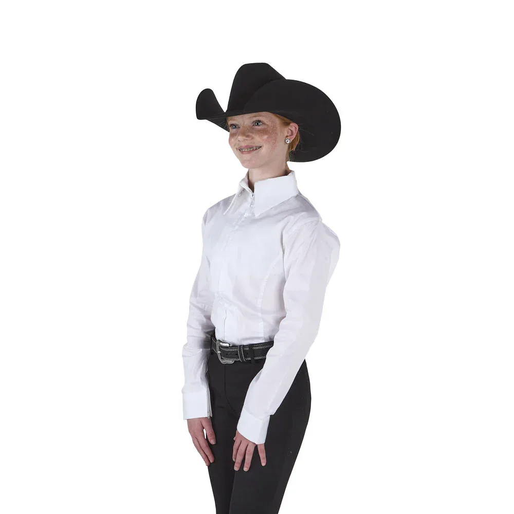 Royal Highness Girl's White Zip Front Competition Top - Image 2