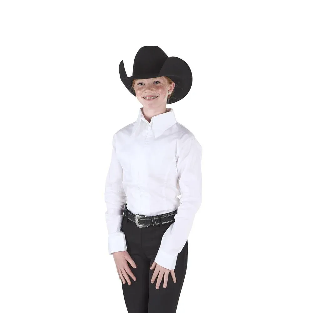 Royal Highness Girl's White Zip Front Competition Top