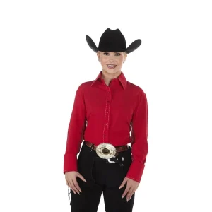 Royal Highness Women's Rearing Red Buckstitch Vented Show Top