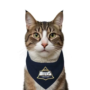Ruse IPL Gujarat Biters Printed Bandana for Cats (Navy) | Indian Pet League