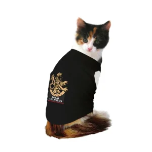 Ruse IPL "Loyal Chasers Bangalore" Printed Tank Jersey for Cats (Black) | Indian Pet League